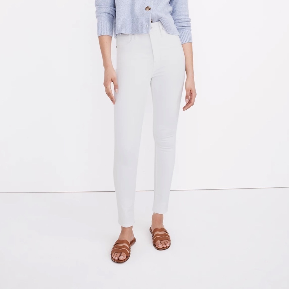 Madewell 11" High-Rise Skinny Jeans in Pure White size 28